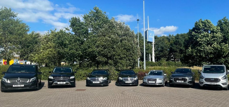 BAW fleet of cars for an event